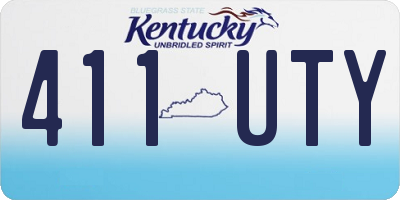 KY license plate 411UTY