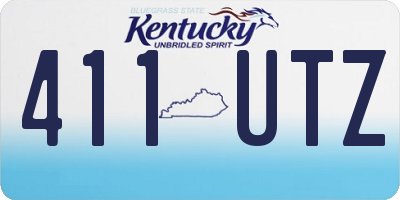 KY license plate 411UTZ