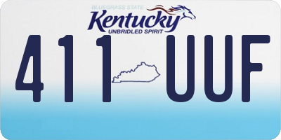 KY license plate 411UUF