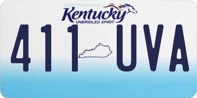 KY license plate 411UVA