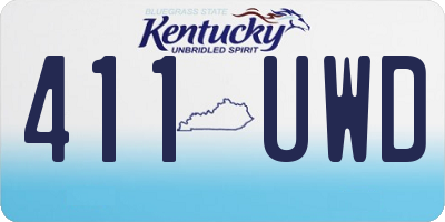 KY license plate 411UWD