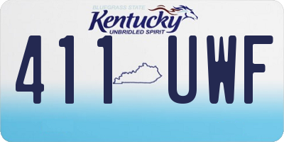 KY license plate 411UWF