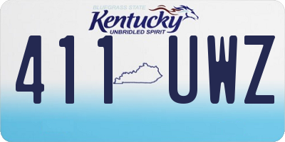 KY license plate 411UWZ