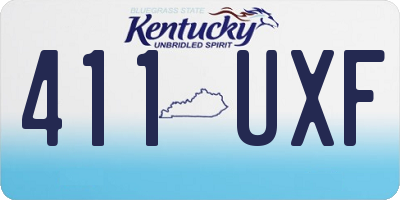 KY license plate 411UXF