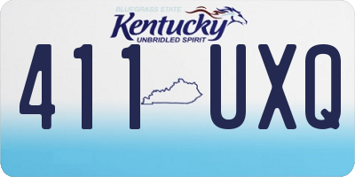 KY license plate 411UXQ