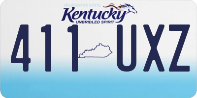 KY license plate 411UXZ
