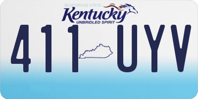 KY license plate 411UYV