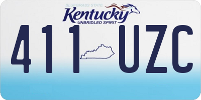KY license plate 411UZC