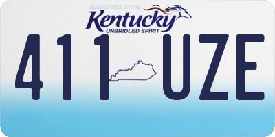 KY license plate 411UZE