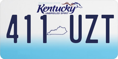 KY license plate 411UZT