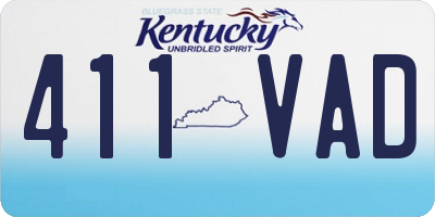 KY license plate 411VAD