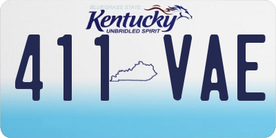 KY license plate 411VAE