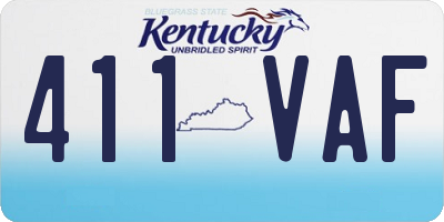 KY license plate 411VAF