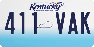 KY license plate 411VAK