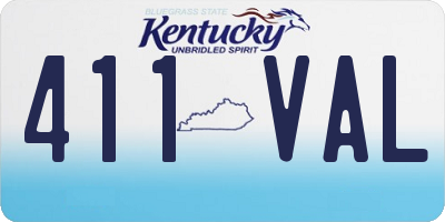 KY license plate 411VAL