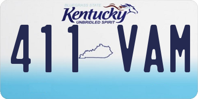 KY license plate 411VAM