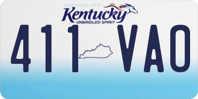 KY license plate 411VAO