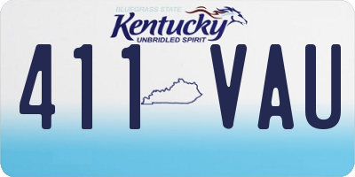 KY license plate 411VAU