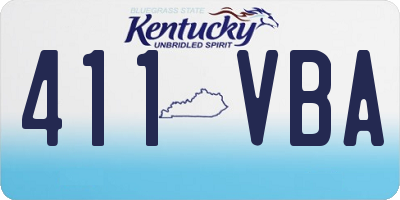 KY license plate 411VBA
