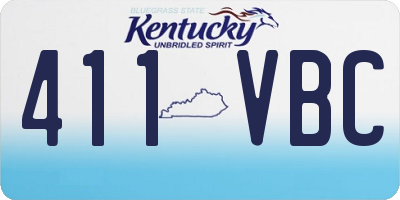 KY license plate 411VBC