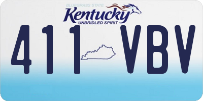 KY license plate 411VBV
