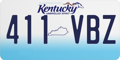 KY license plate 411VBZ