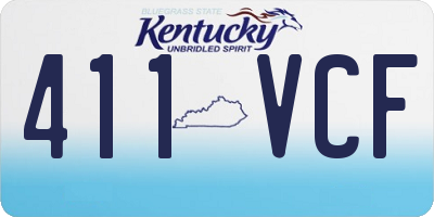 KY license plate 411VCF