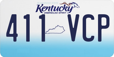 KY license plate 411VCP
