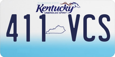 KY license plate 411VCS