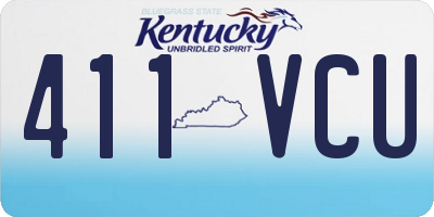 KY license plate 411VCU