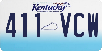 KY license plate 411VCW