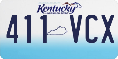 KY license plate 411VCX