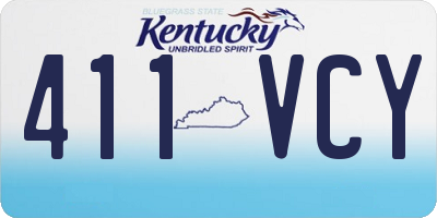 KY license plate 411VCY