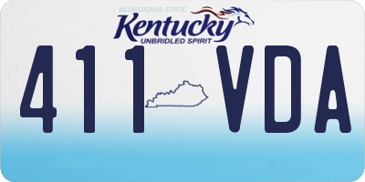 KY license plate 411VDA