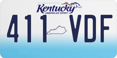 KY license plate 411VDF