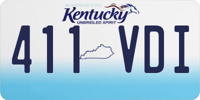 KY license plate 411VDI