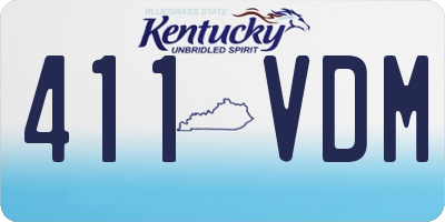 KY license plate 411VDM