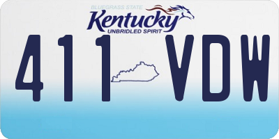 KY license plate 411VDW