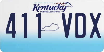KY license plate 411VDX