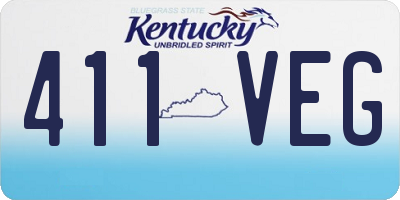 KY license plate 411VEG