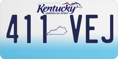 KY license plate 411VEJ