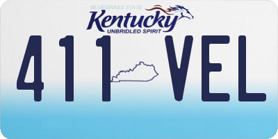 KY license plate 411VEL