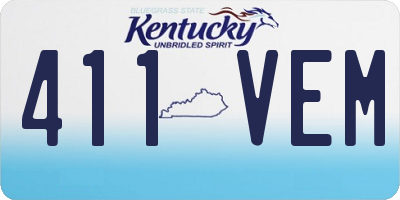 KY license plate 411VEM