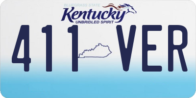 KY license plate 411VER