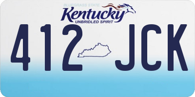 KY license plate 412JCK