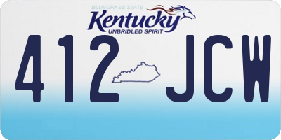 KY license plate 412JCW