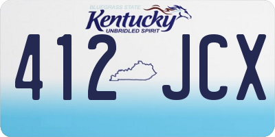 KY license plate 412JCX
