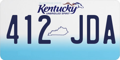 KY license plate 412JDA