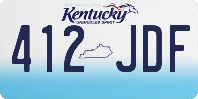 KY license plate 412JDF