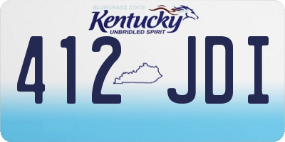 KY license plate 412JDI